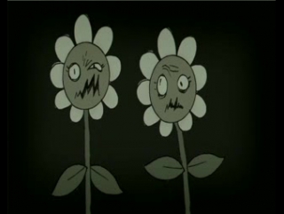 cartoon about flowers. tin and psychedelic in its purest form.